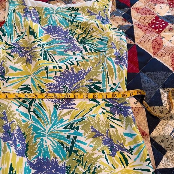 SILK Impressionist Floral / Tropical Print Sheath | 8 | Talbots | EUC - Picture 8 of 9